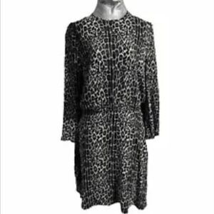 Zimmermann Black and White Animal Print Long Sleeve Dress